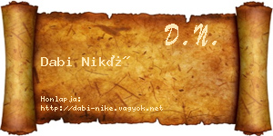 Dabi Niké névjegykártya